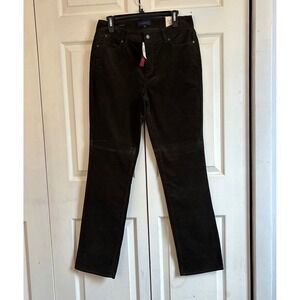 NWT Talbots Heritage Fit Slimming Corduroy Pants Brown Straight Leg Sz 10